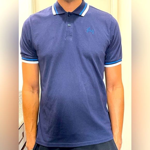 LRG Navy Blue and White Short Sleeve Polo! - Picture 1 of 2